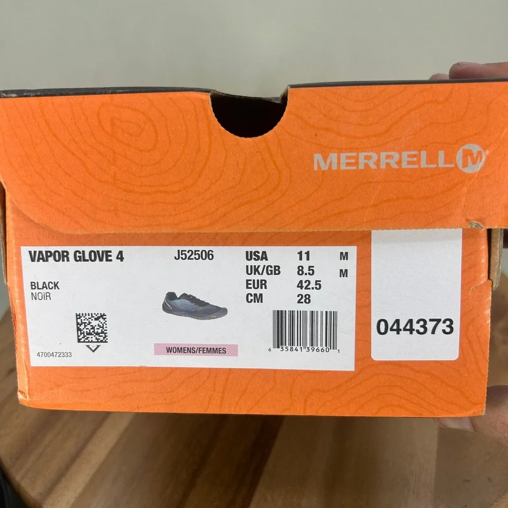 Merrell Vapor Glove 4 Womens 11 Black Barefoot Running Shoes J52506 Vibram Sole